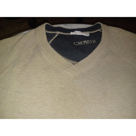 Cremieux Men's Pullover V-Neck Sweater Large Tan - Picture 2 of 4